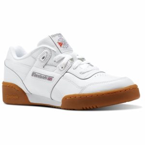 Adidasy Dziecięce Reebok Workout Plus Białe/Ciemny Szare/Czerwone/Królewski Niebieski PL 69NGHIP